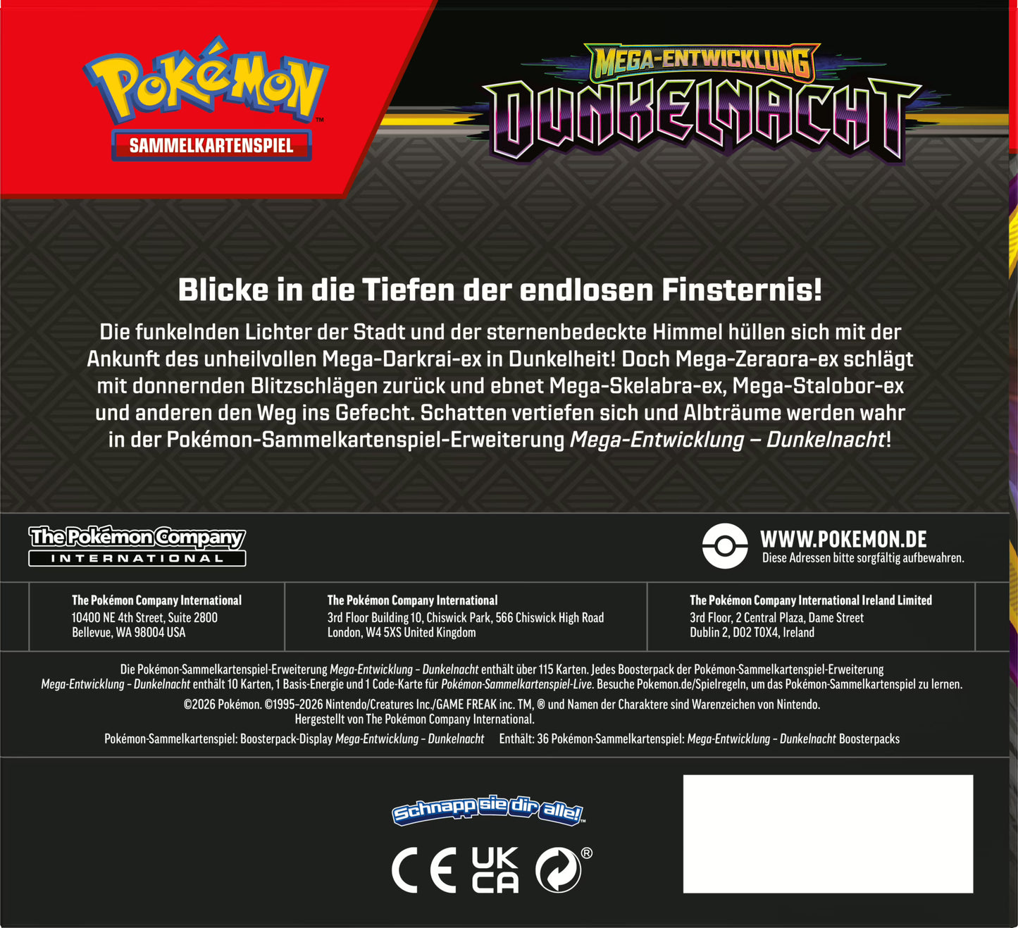 PKM – ME05 Dunkelnacht – Booster Display – DE - Racoon Cave