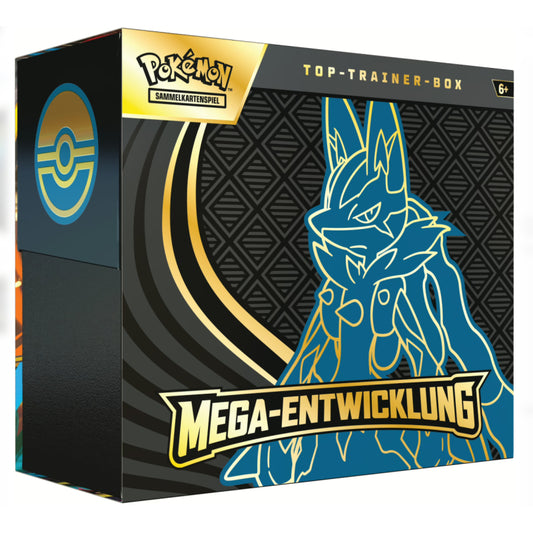 PKM – Mega-Entwicklungen – Top-Trainer-Box – Lucario – DE - Racoon Cave
