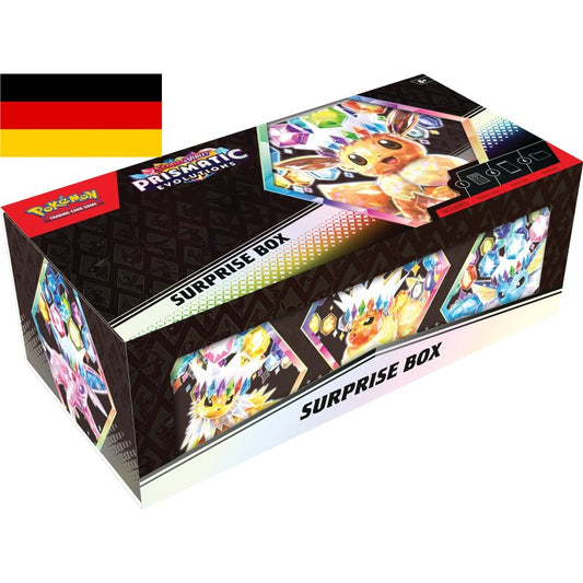 PKM Überraschungsbox – Karmesin & Purpur: Prismatische Entwicklungen DE - Racoon Cave