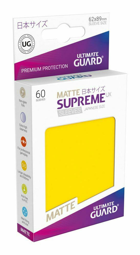 Ultimate Guard Sleeves - Supreme UX Matte Yellow Japanese Size 60 Pieces