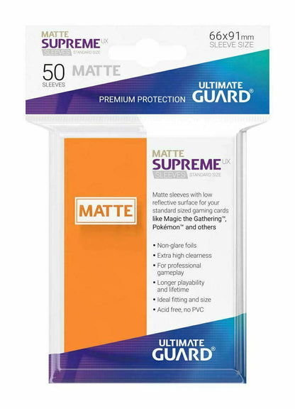 Ultimate Guard Sleeves - Supreme UX Matte Orange 50 Pieces