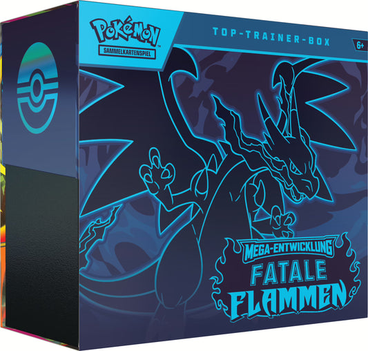 PKM – ME02 Fatale Flammen – Top-Trainer-Box (MBE4) – DE